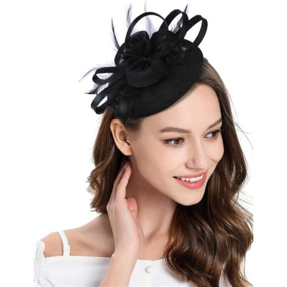 Fascinator Church Derby Hat Pillbox Hats Black main image 4